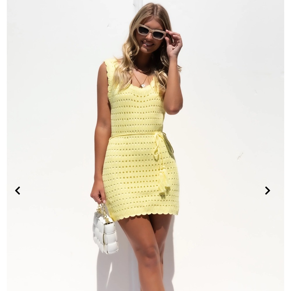 Kylia crochet Hushh&Co dress yellow